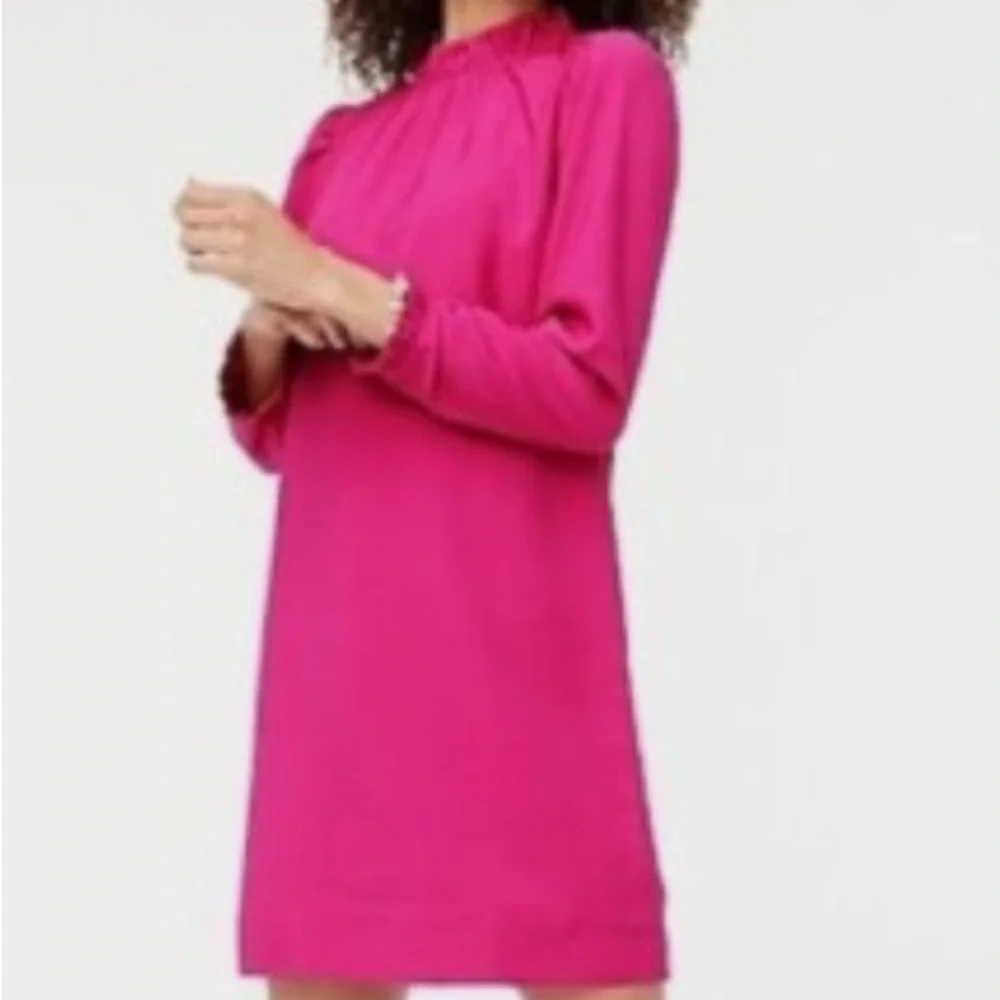 J. Crew Vibrant Purple Long Sleeve Dress